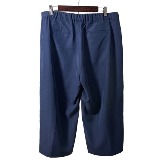 J. Jill Wide Leg Cropped Ankle Navy‎ Blue Pants Modal Blend Petite Large PL - Picture 4 of 10